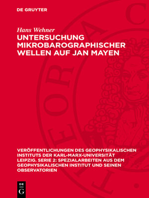 cover image of Untersuchung mikrobarographischer Wellen auf Jan Mayen